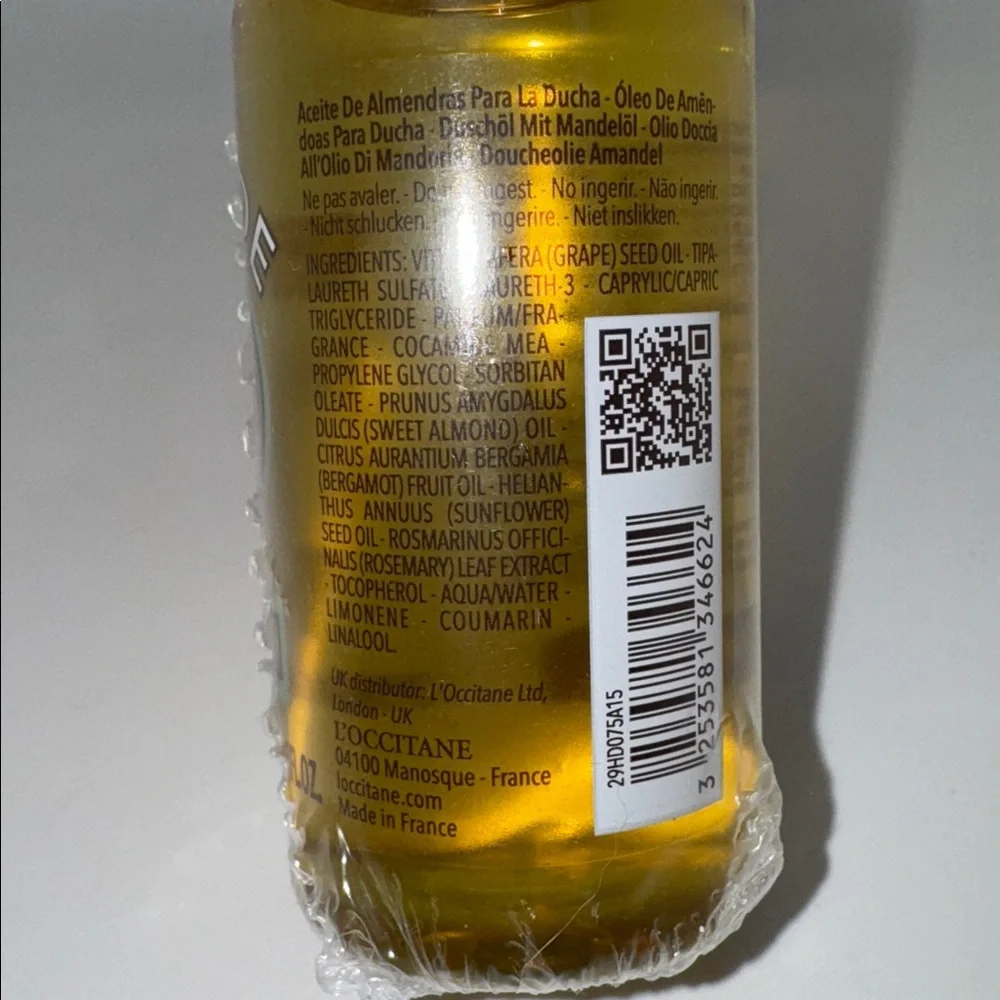 Almond Shower Oil BY LOccitane 2.5 oz Shower Oil New & Sealed